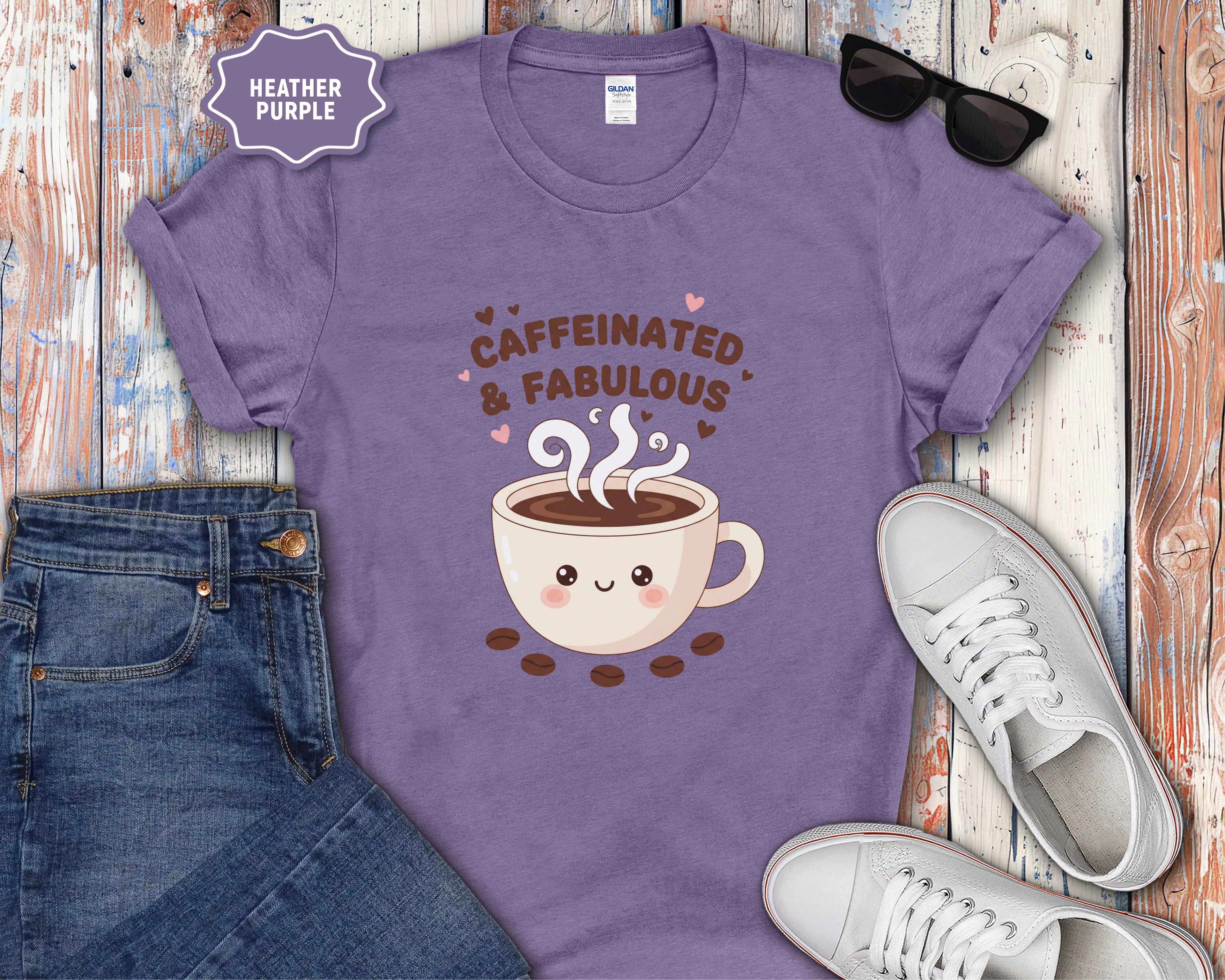 Caffeinated & Fabulous Coffee Cup T-Shirt