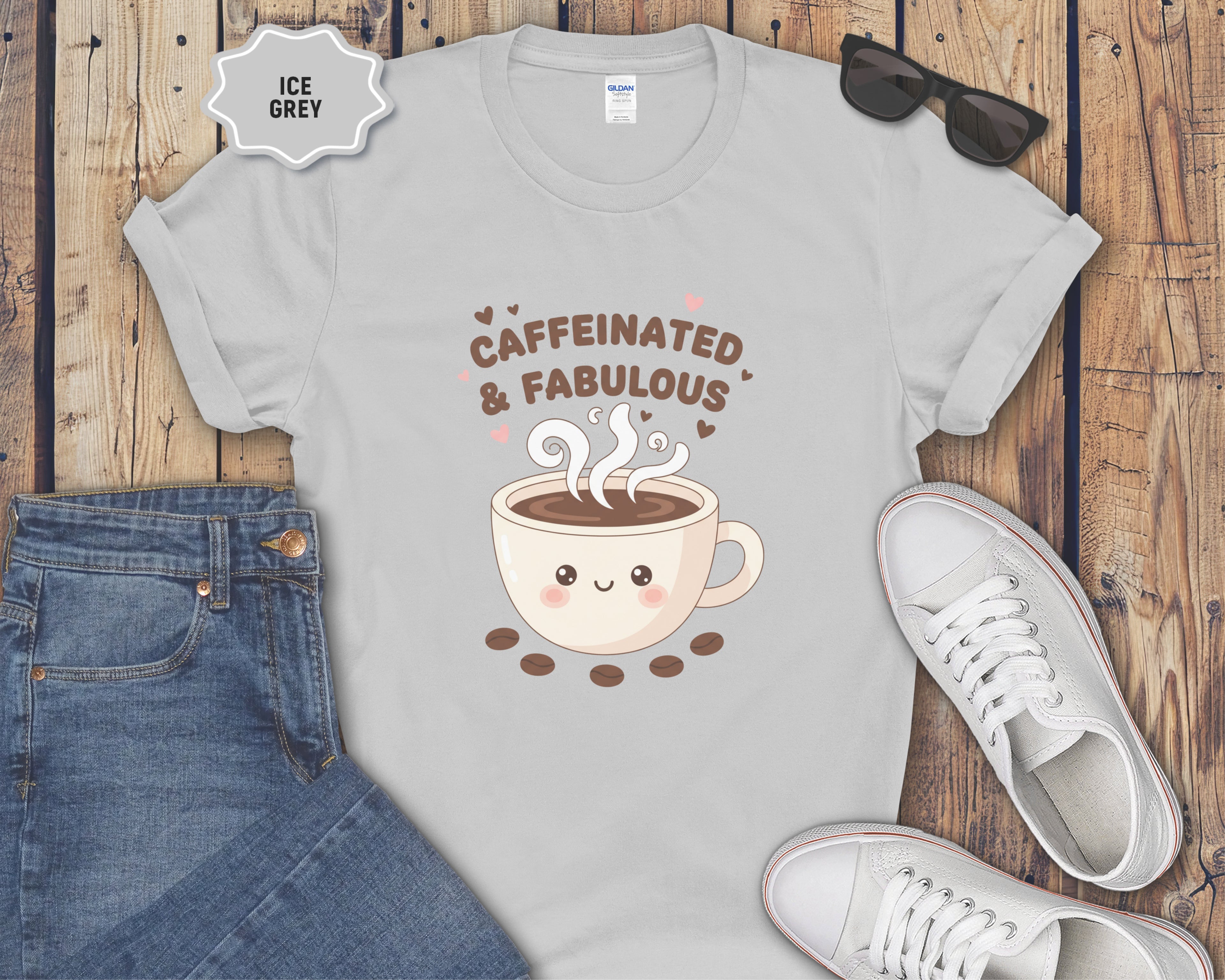 Caffeinated & Fabulous Coffee Cup T-Shirt