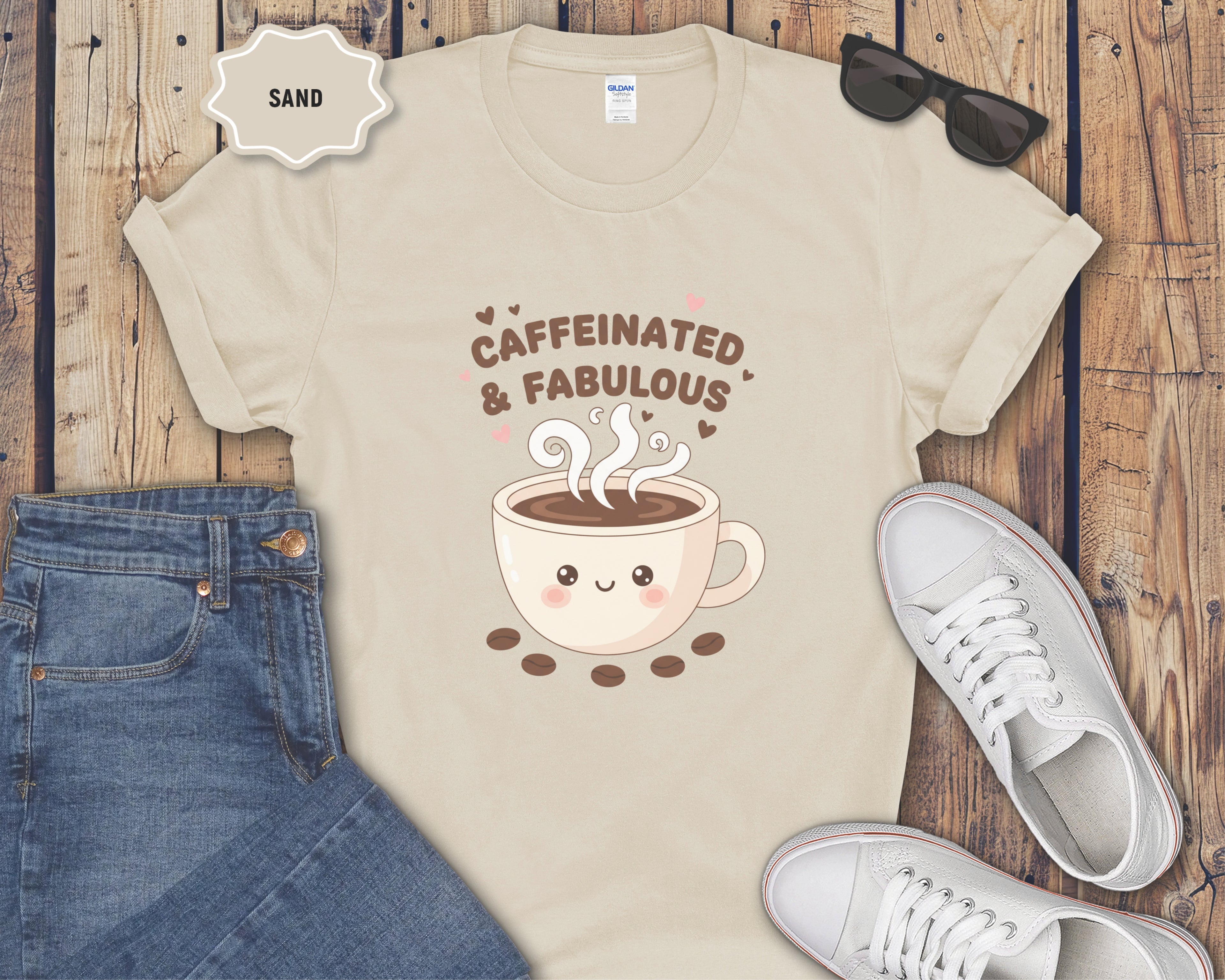Caffeinated & Fabulous Coffee Cup T-Shirt