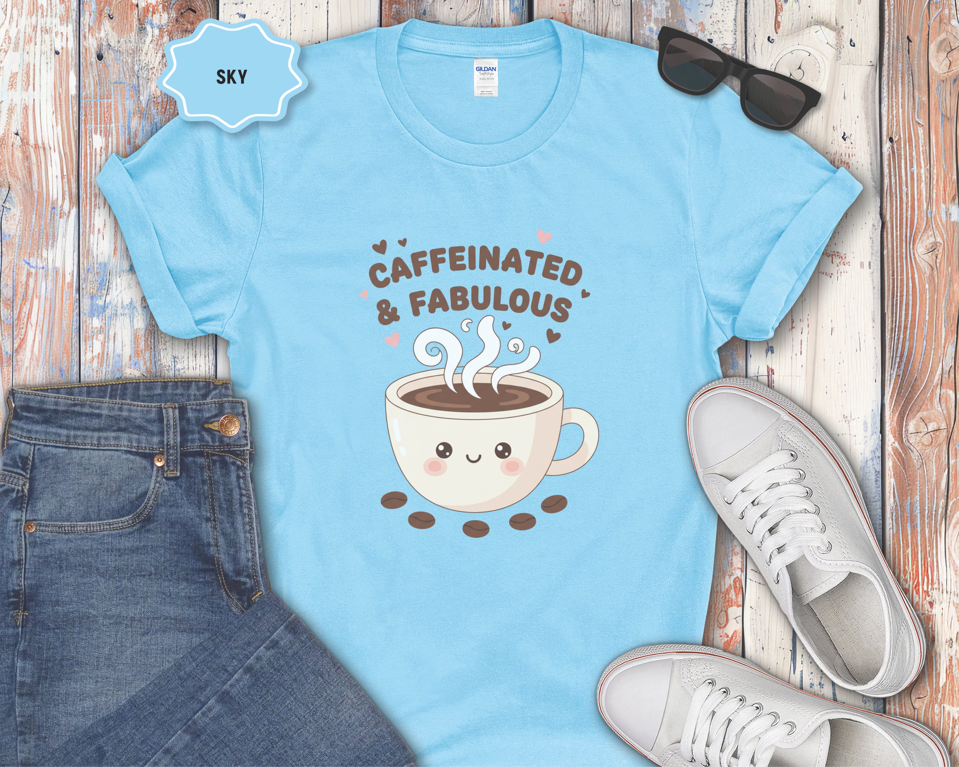Caffeinated & Fabulous Coffee Cup T-Shirt