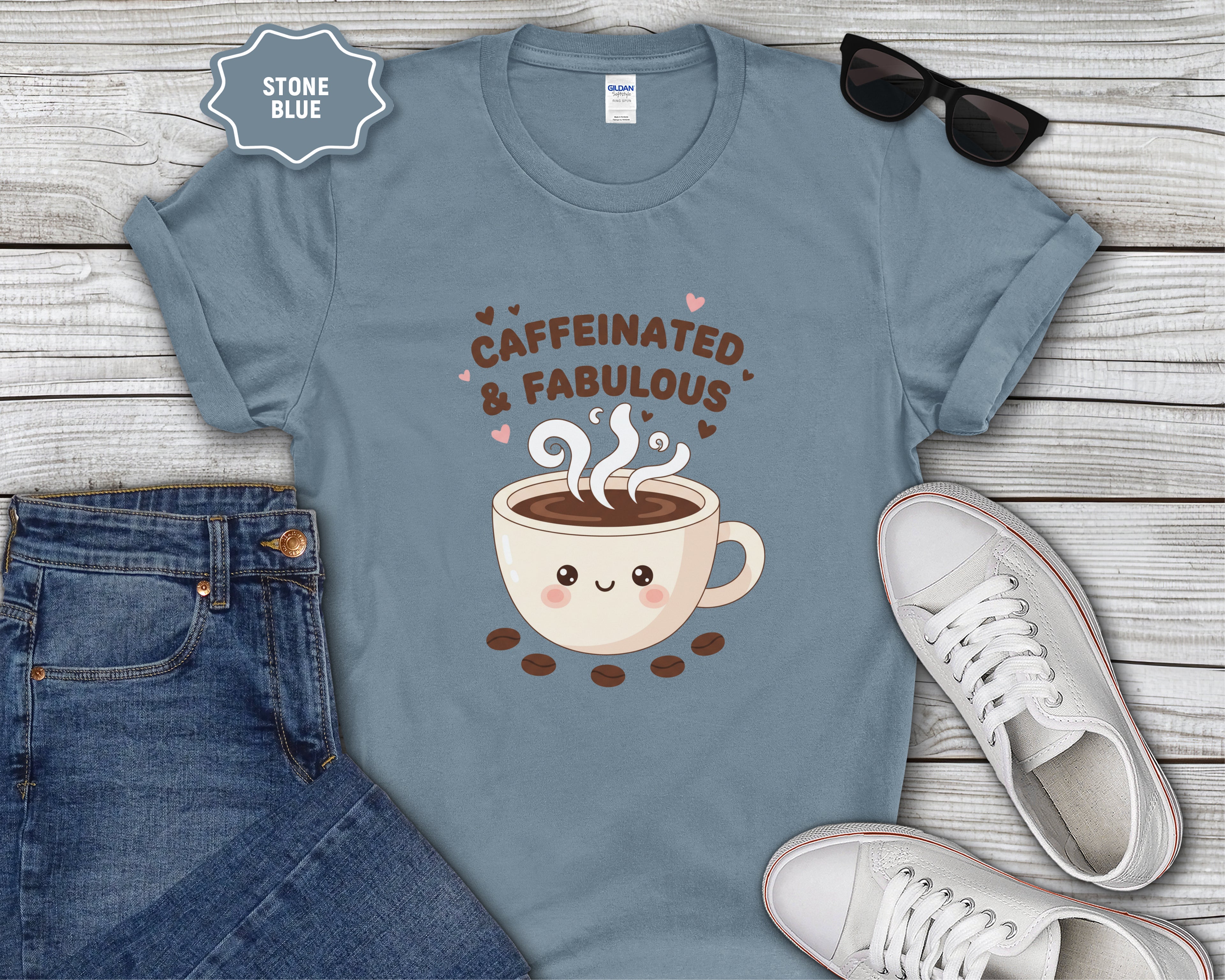 Caffeinated & Fabulous Coffee Cup T-Shirt