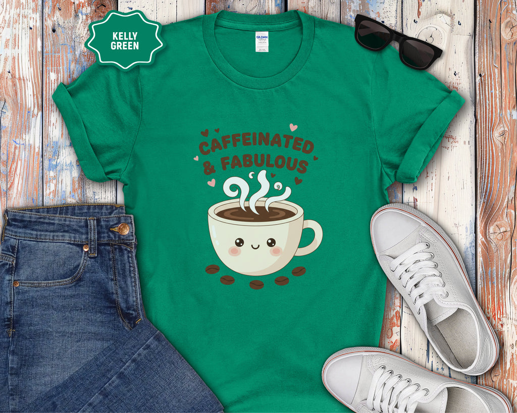 Caffeinated & Fabulous Coffee Cup T-Shirt