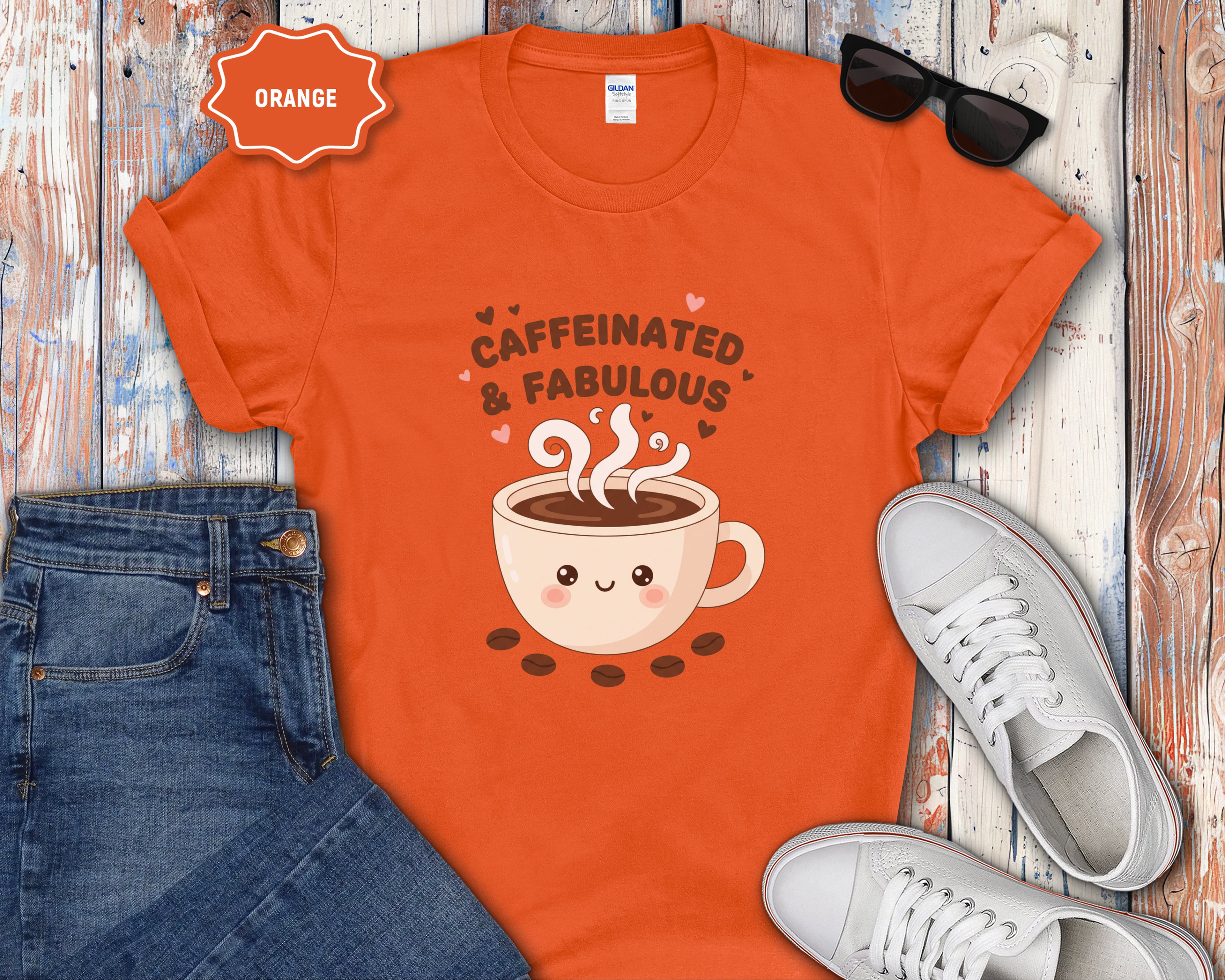 Caffeinated & Fabulous Coffee Cup T-Shirt