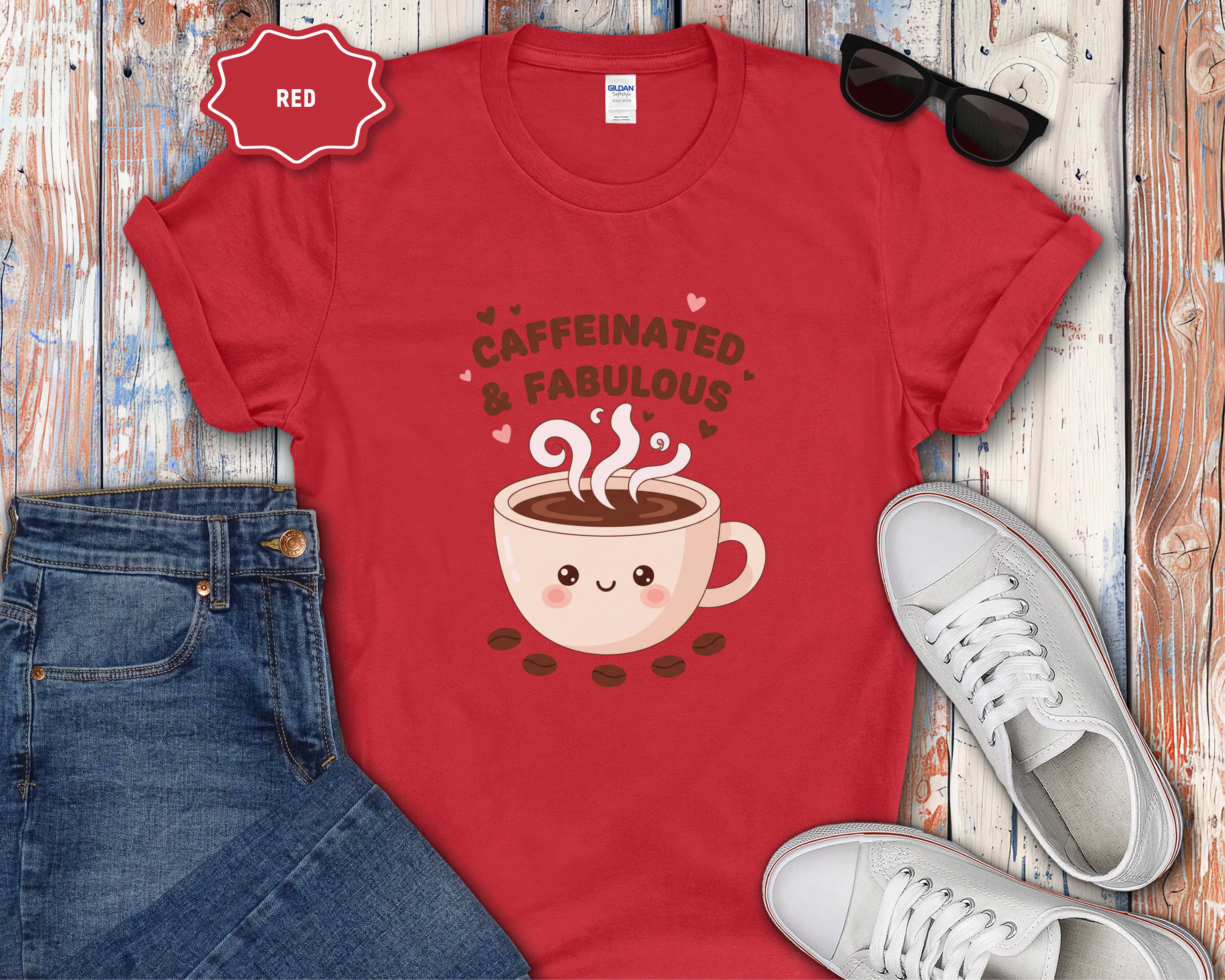 Caffeinated & Fabulous Coffee Cup T-Shirt