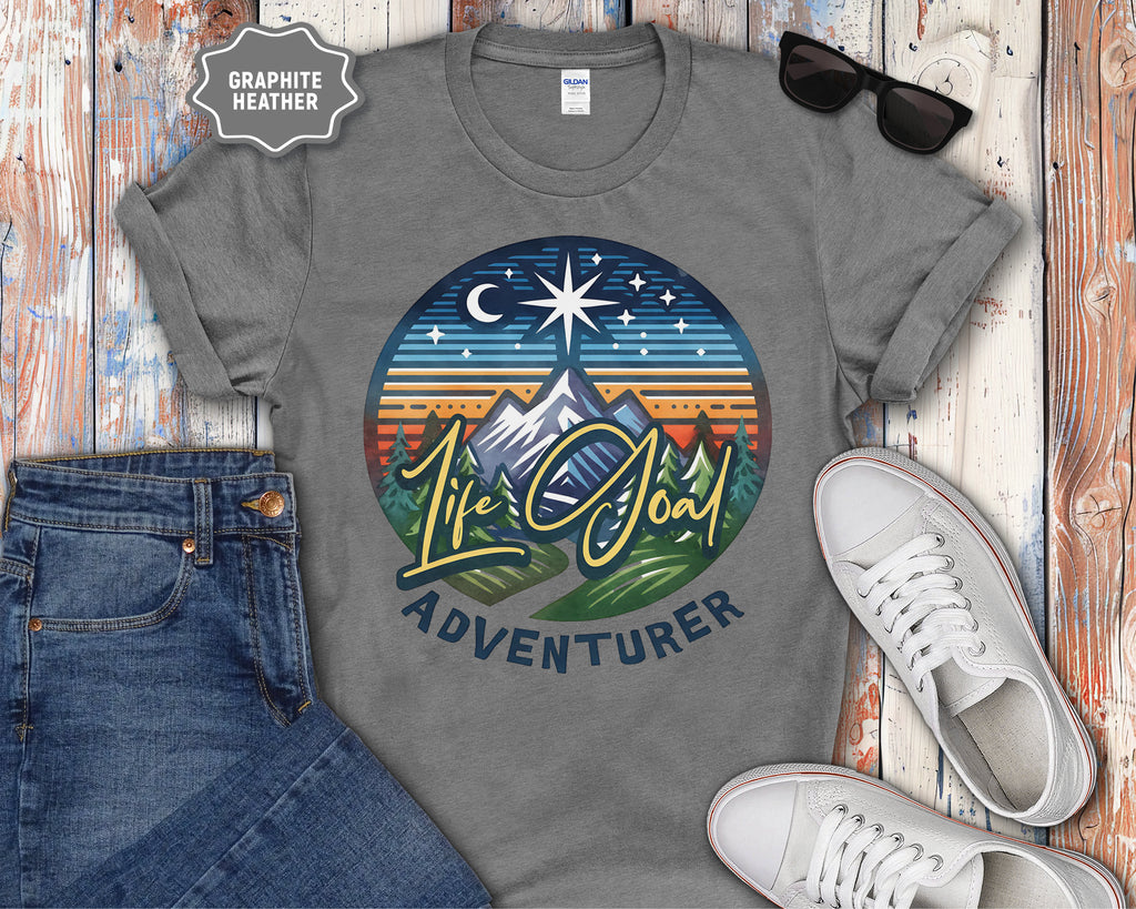 Life Goal Adventurer Camping Mountains T-Shirt