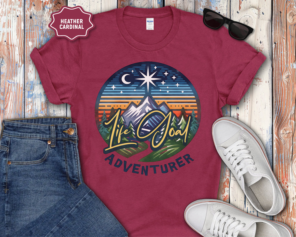 Life Goal Adventurer Camping Mountains T-Shirt