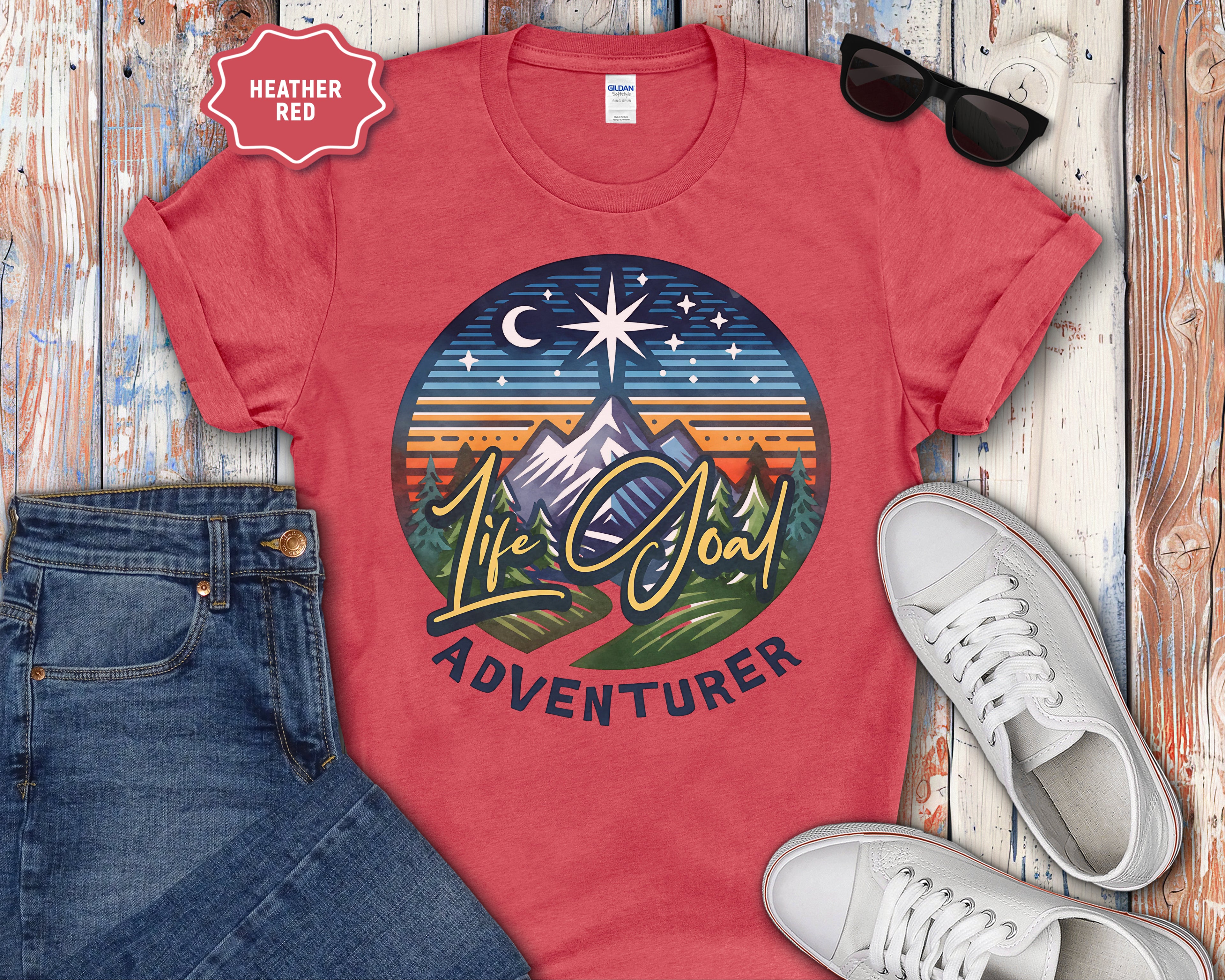 Life Goal Adventurer Camping Mountains T-Shirt