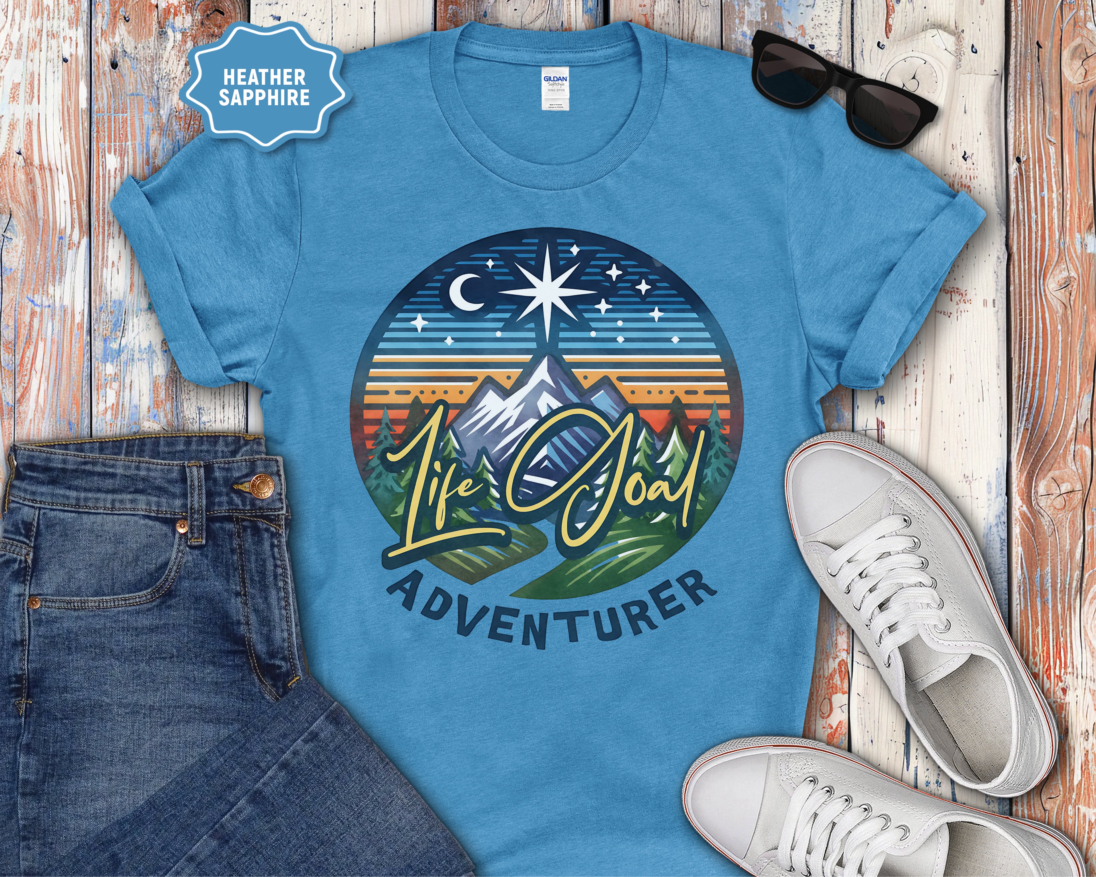 Life Goal Adventurer Camping Mountains T-Shirt