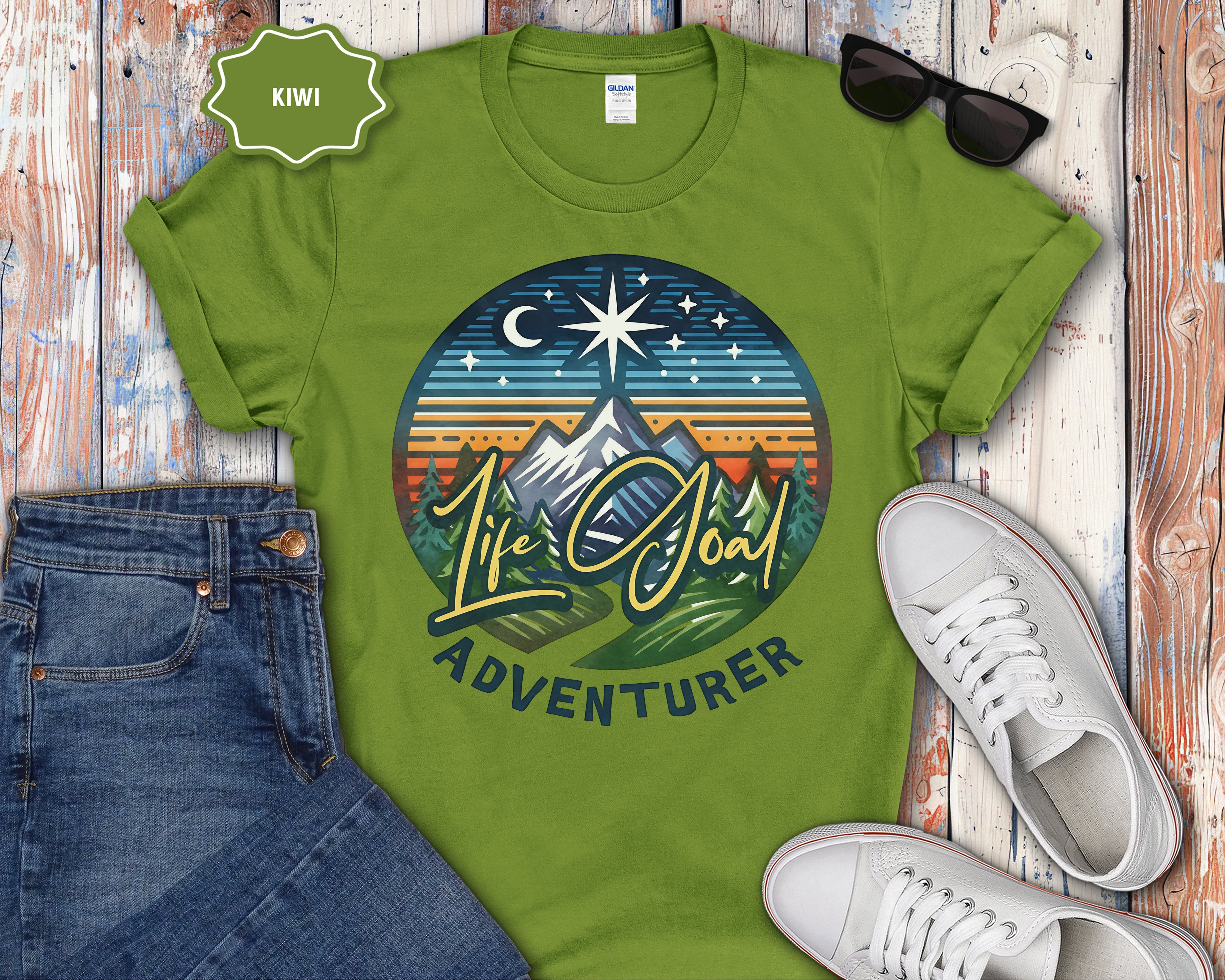 Life Goal Adventurer Camping Mountains T-Shirt