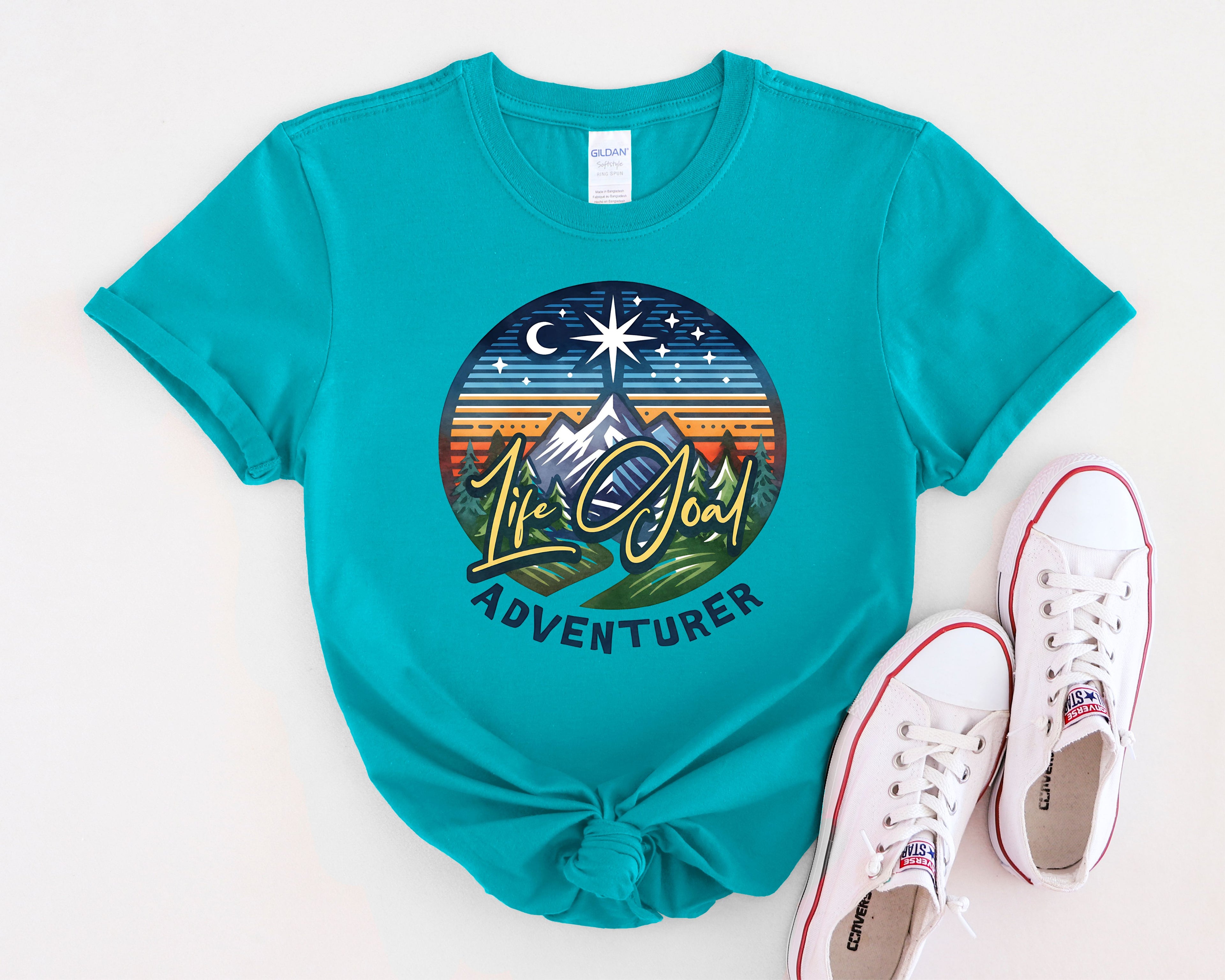 Life Goal Adventurer Camping Mountains T-Shirt