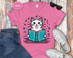 Artsy Cat Reading a Book T-Shirt