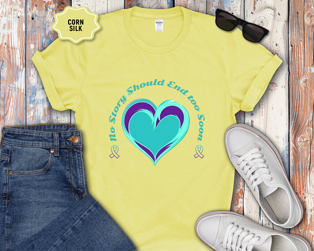 Blue Teal Heart Graphic T-Shirt