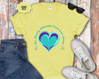 Blue Teal Heart Graphic T-Shirt