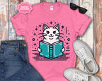 Artsy Cat Reading a Book T-Shirt