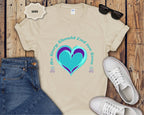 Blue Teal Heart Graphic T-Shirt