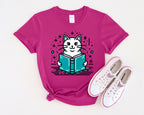 Artsy Cat Reading a Book T-Shirt