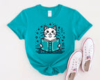 Artsy Cat Reading a Book T-Shirt