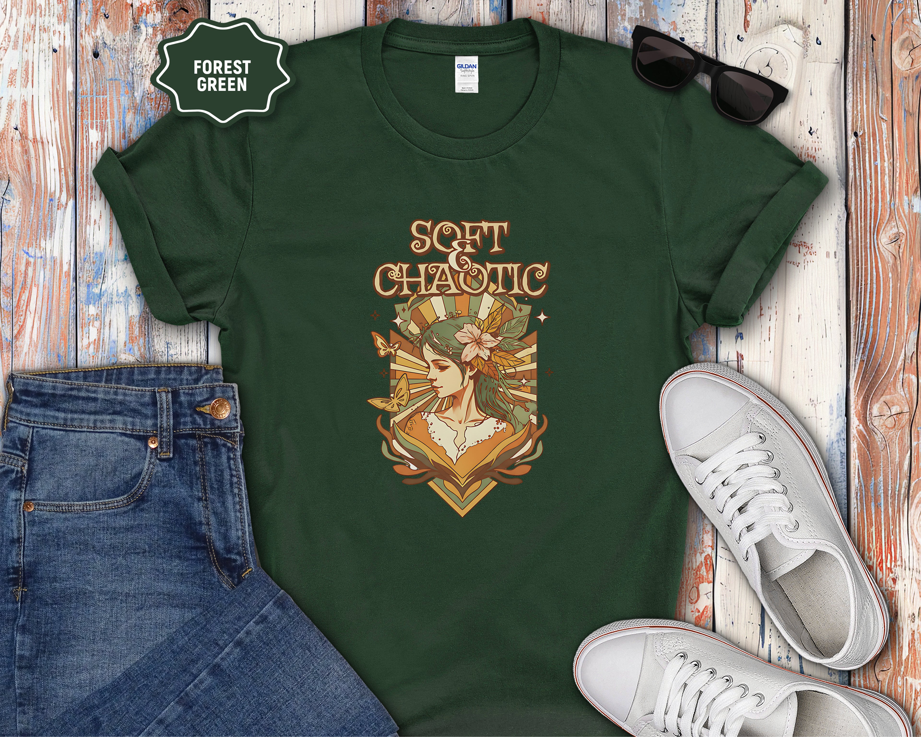 Soft Chaotic art nouveau goddess T-Shirt