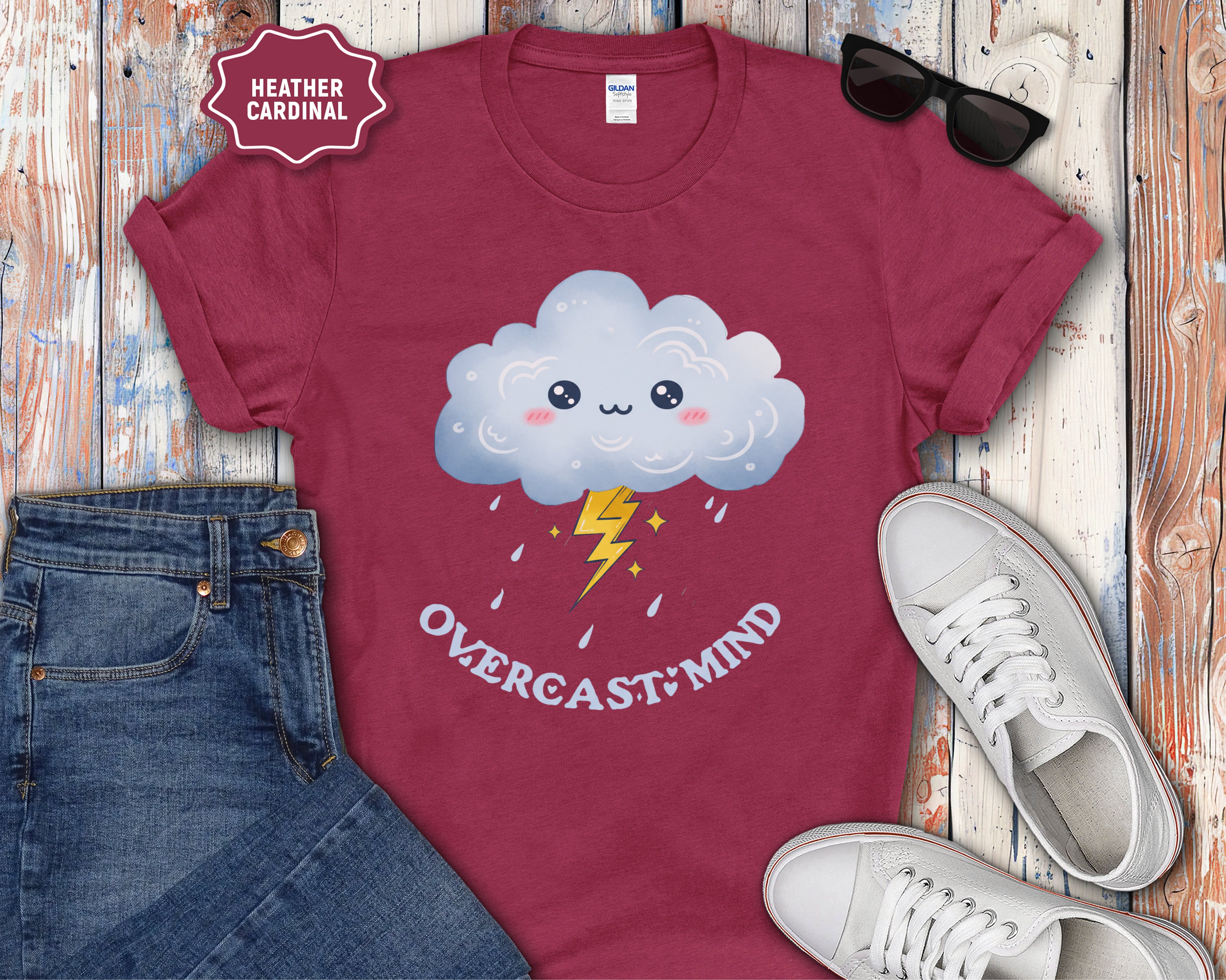 Ovecast Mind Kawaii Cloud with Lightning T-Shirt
