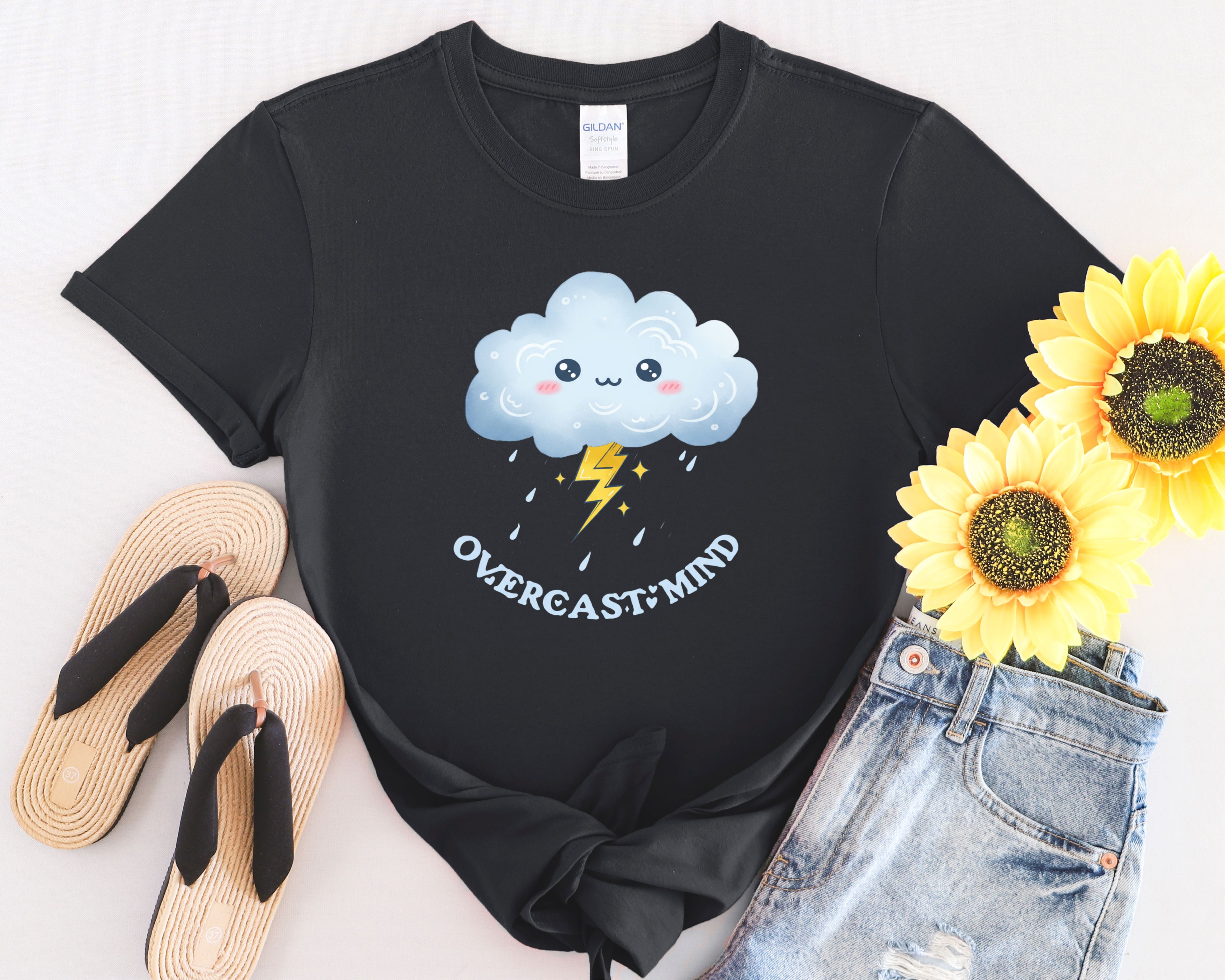 Ovecast Mind Kawaii Cloud with Lightning T-Shirt