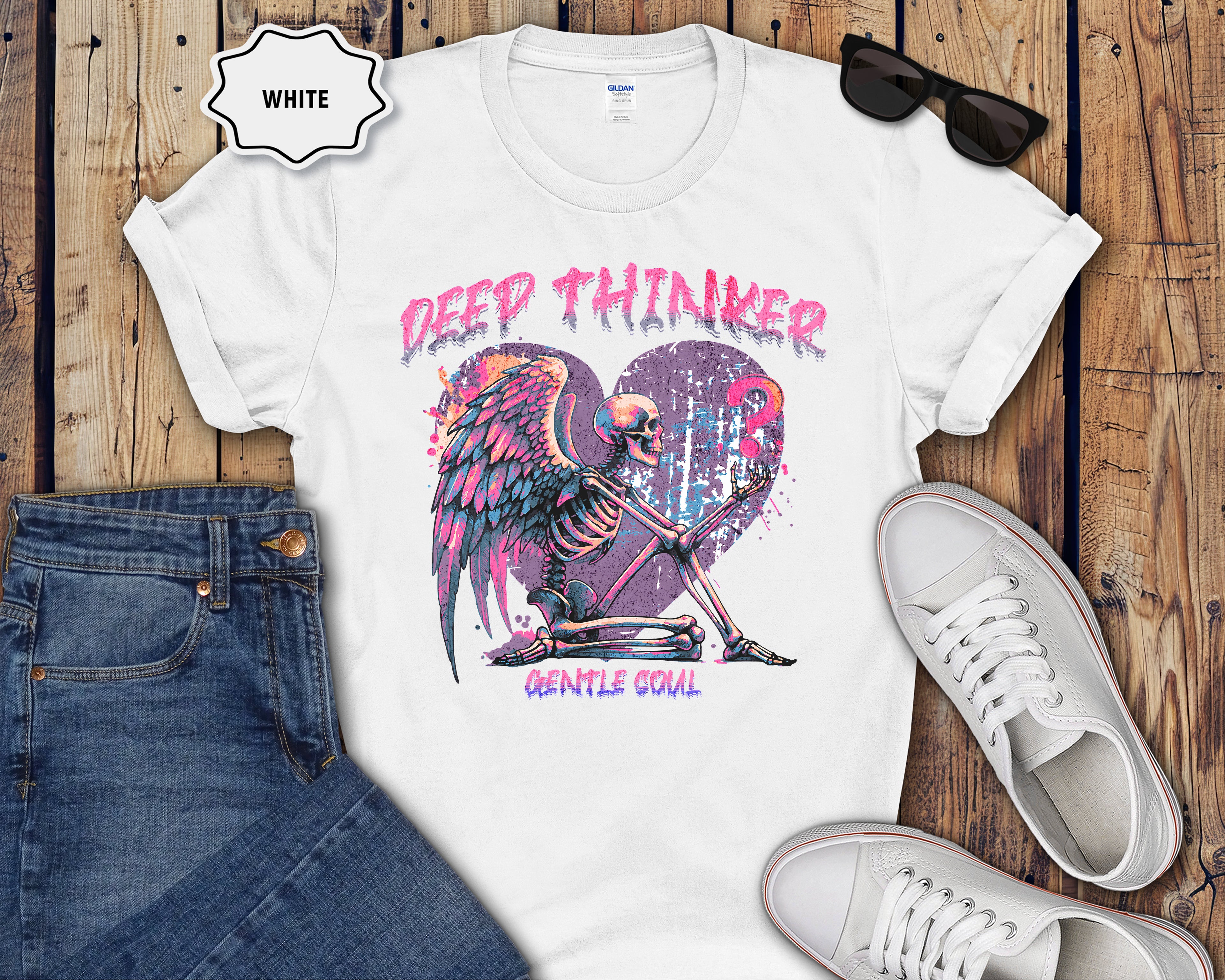 Deep Thinker Gentle Soul Skeleton T-Shirt