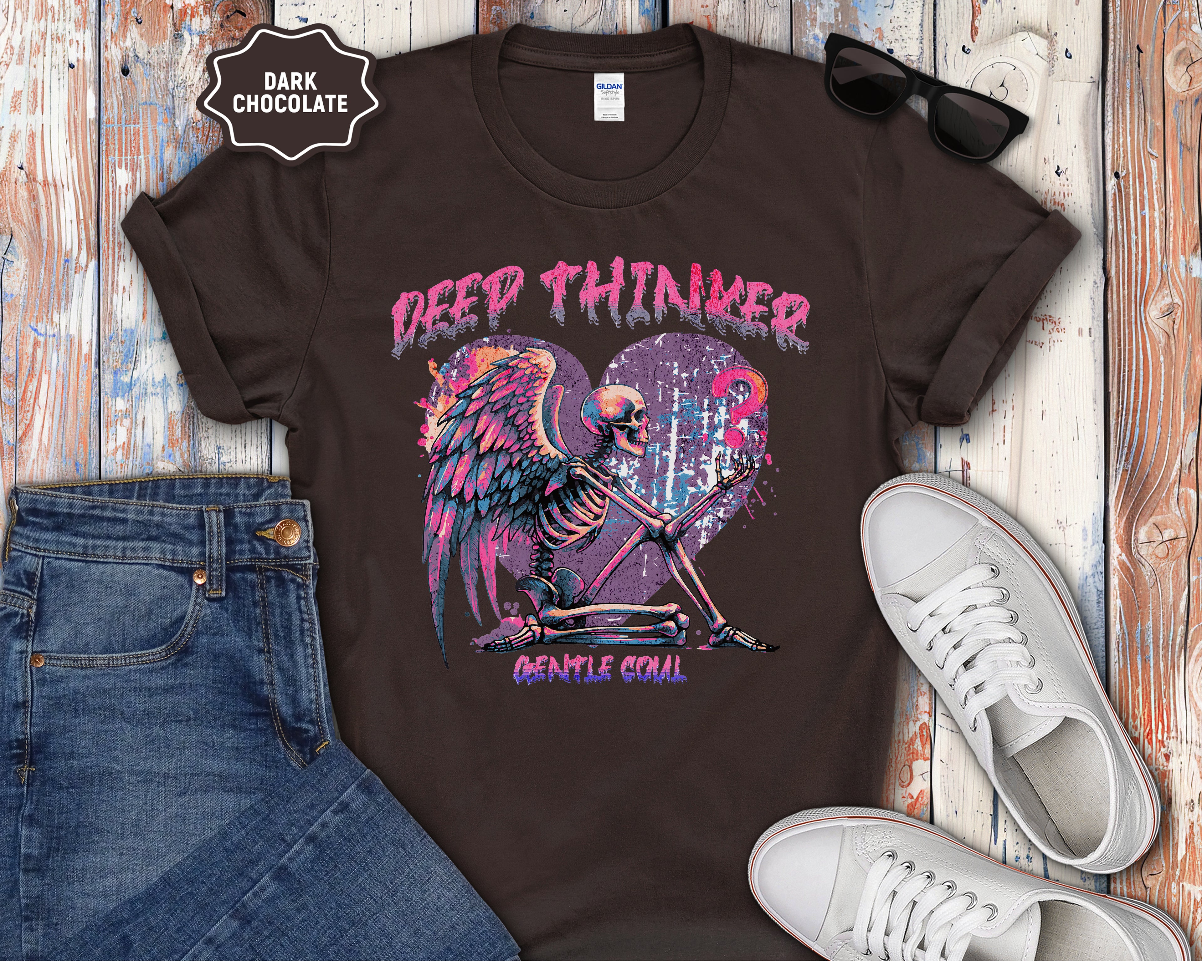 Deep Thinker Gentle Soul Skeleton T-Shirt