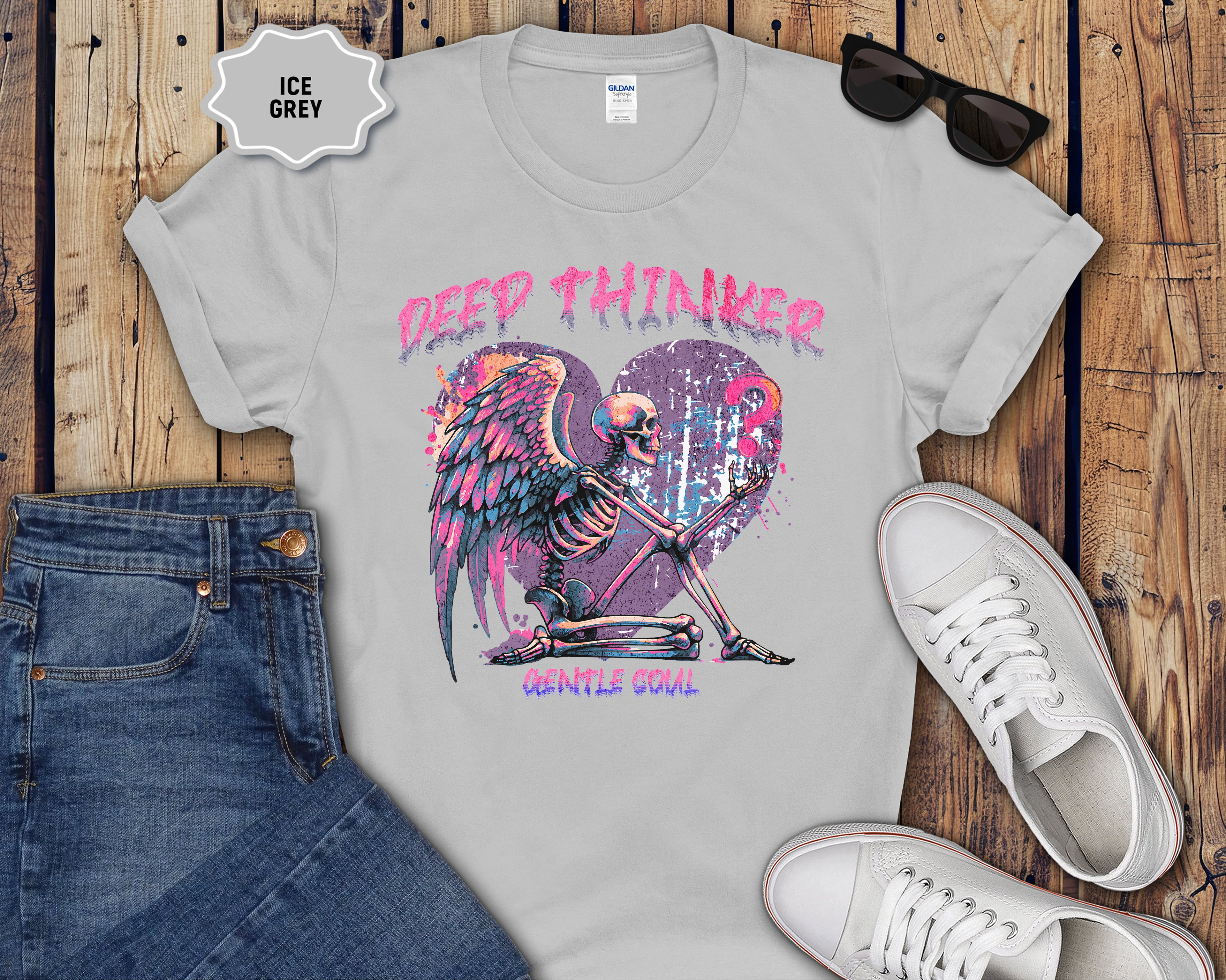 Deep Thinker Gentle Soul Skeleton T-Shirt