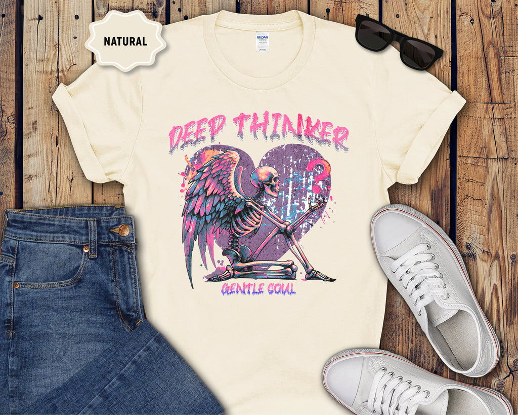 Deep Thinker Gentle Soul Skeleton T-Shirt