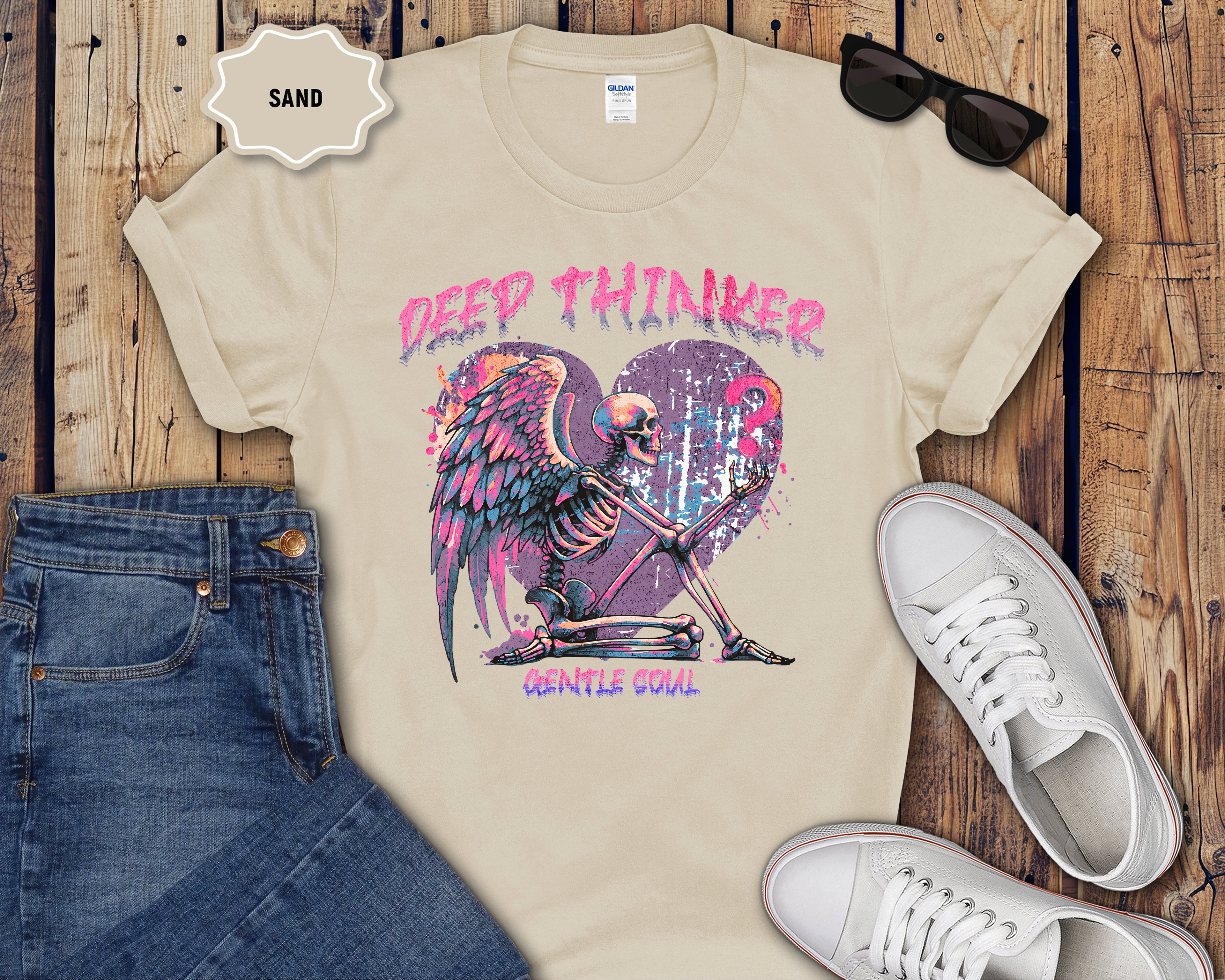 Deep Thinker Gentle Soul Skeleton T-Shirt