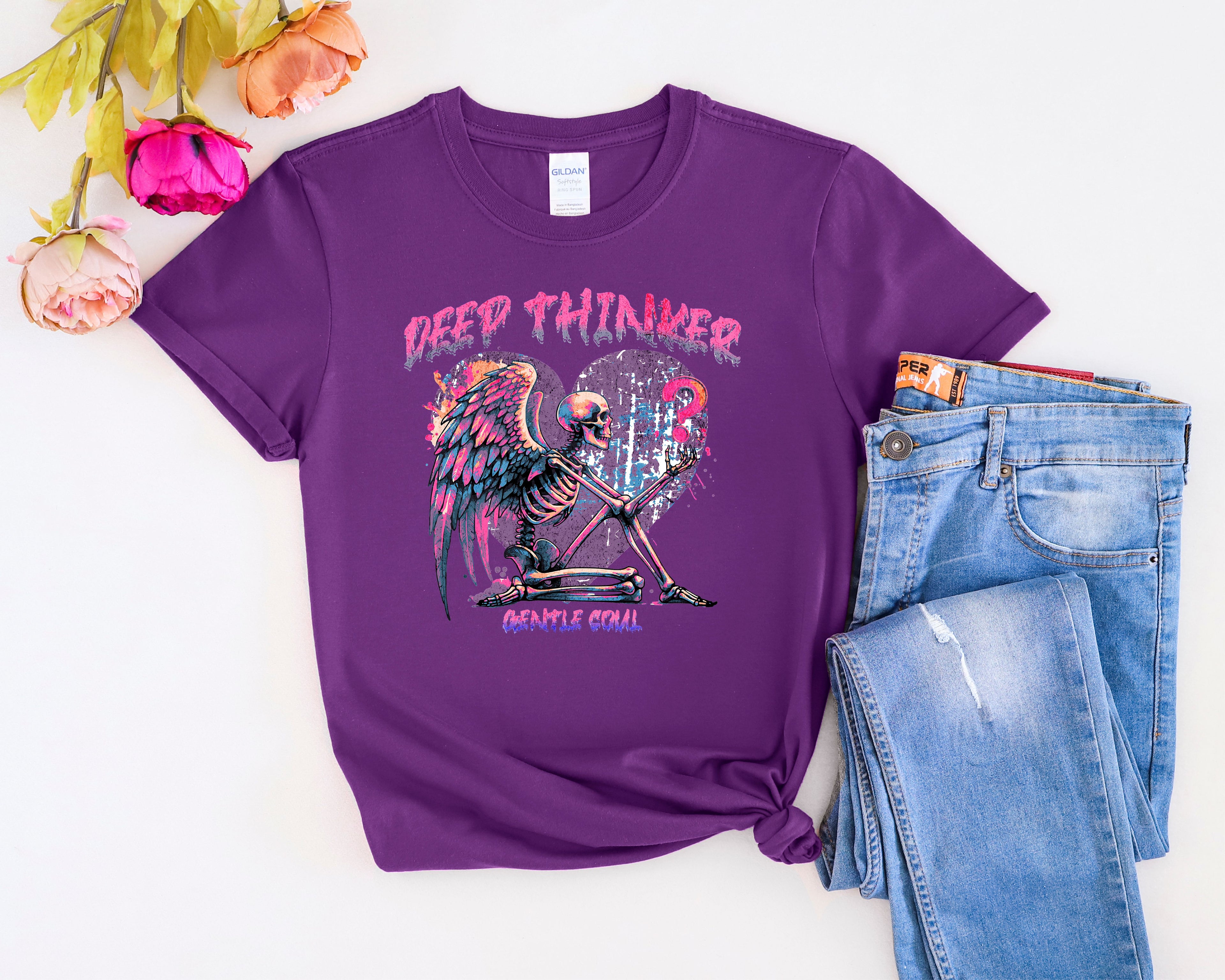 Deep Thinker Gentle Soul Skeleton T-Shirt