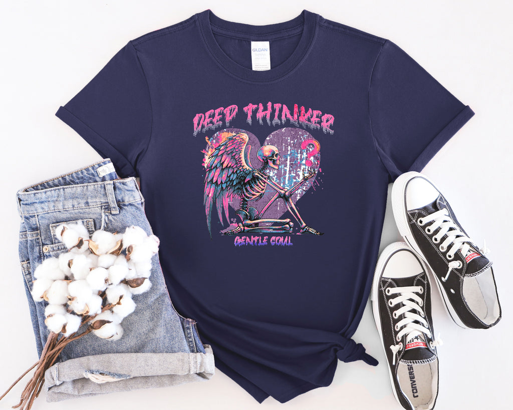 Deep Thinker Gentle Soul Skeleton T-Shirt