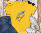 Watercolor Rainbow Feather Just Breathe T-Shirt