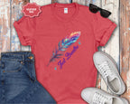 Watercolor Rainbow Feather Just Breathe T-Shirt