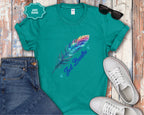 Watercolor Rainbow Feather Just Breathe T-Shirt