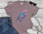 Watercolor Rainbow Feather Just Breathe T-Shirt