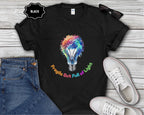 Fragile But Full of Light Rainbow Floral Lightbulb T-Shirt