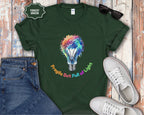 Fragile But Full of Light Rainbow Floral Lightbulb T-Shirt
