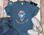 Fragile But Full of Light Rainbow Floral Lightbulb T-Shirt