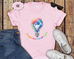 Fragile But Full of Light Rainbow Floral Lightbulb T-Shirt