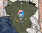 Fragile But Full of Light Rainbow Floral Lightbulb T-Shirt