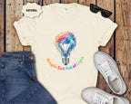 Fragile But Full of Light Rainbow Floral Lightbulb T-Shirt