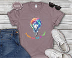 Fragile But Full of Light Rainbow Floral Lightbulb T-Shirt