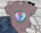 Beauty Grows Through the Cracks Floral Heart T-Shirt