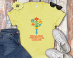 Healing Through Color Paintbrush Bouquet T-Shirt