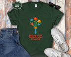 Healing Through Color Paintbrush Bouquet T-Shirt