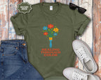 Healing Through Color Paintbrush Bouquet T-Shirt