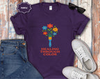 Healing Through Color Paintbrush Bouquet T-Shirt