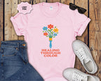 Healing Through Color Paintbrush Bouquet T-Shirt