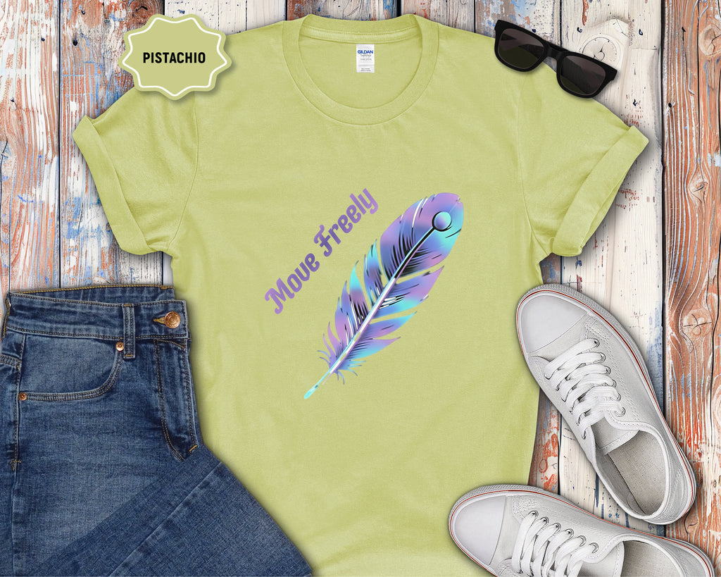 Colorful Peacock Feather Move Freely T-Shirt