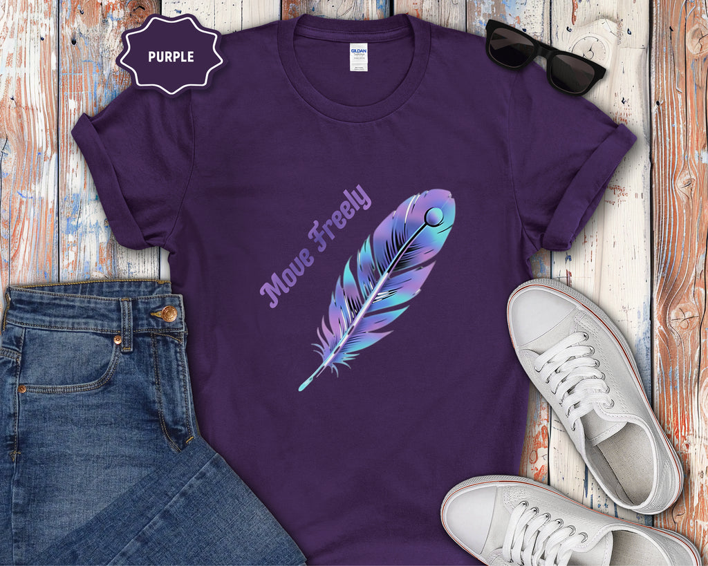 Colorful Peacock Feather Move Freely T-Shirt
